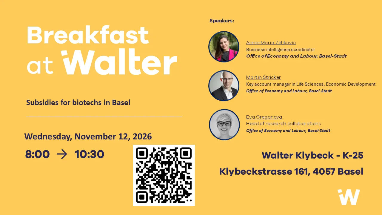 Breakfast at Walter - Subsidies for biotechs in Basel