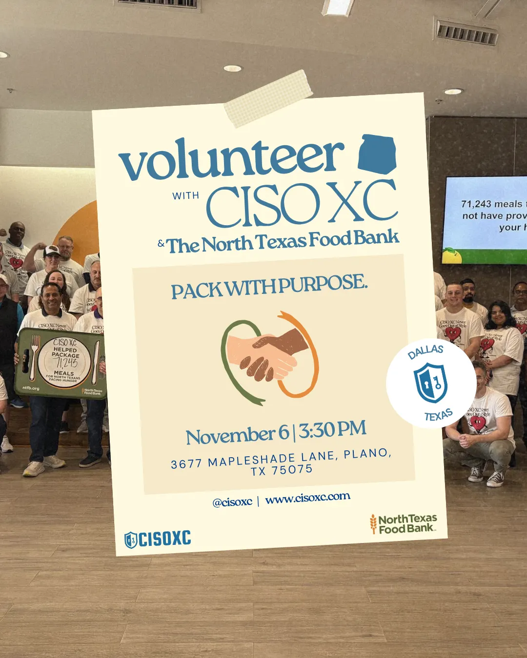 Dallas CISO XC Volunteer Event & Happy Hour