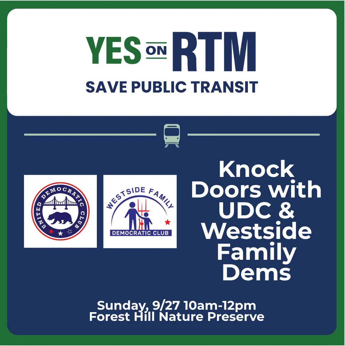 Canvassing with UDC and Westside Family Dems at Forest Hill in San Francisco