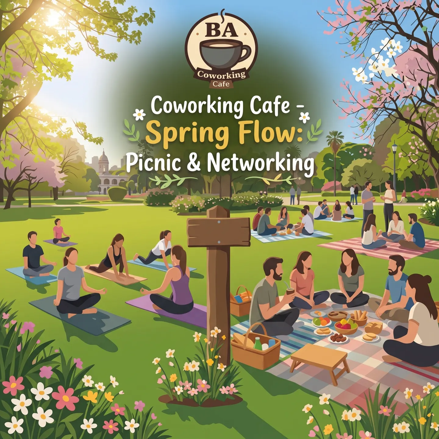 BA Coworking Cafe - Spring Flow: Outdoor Yoga, Picnic & Networking