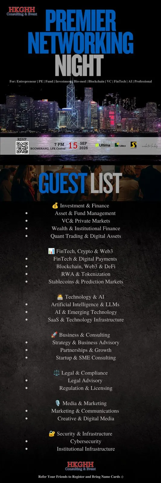 JOIN HKGHH Event: Premier Networking Night @ LKF ⭐SEP 15, 2026 Tuesday⭐ ⭐GUEST LIST UPDATED⭐