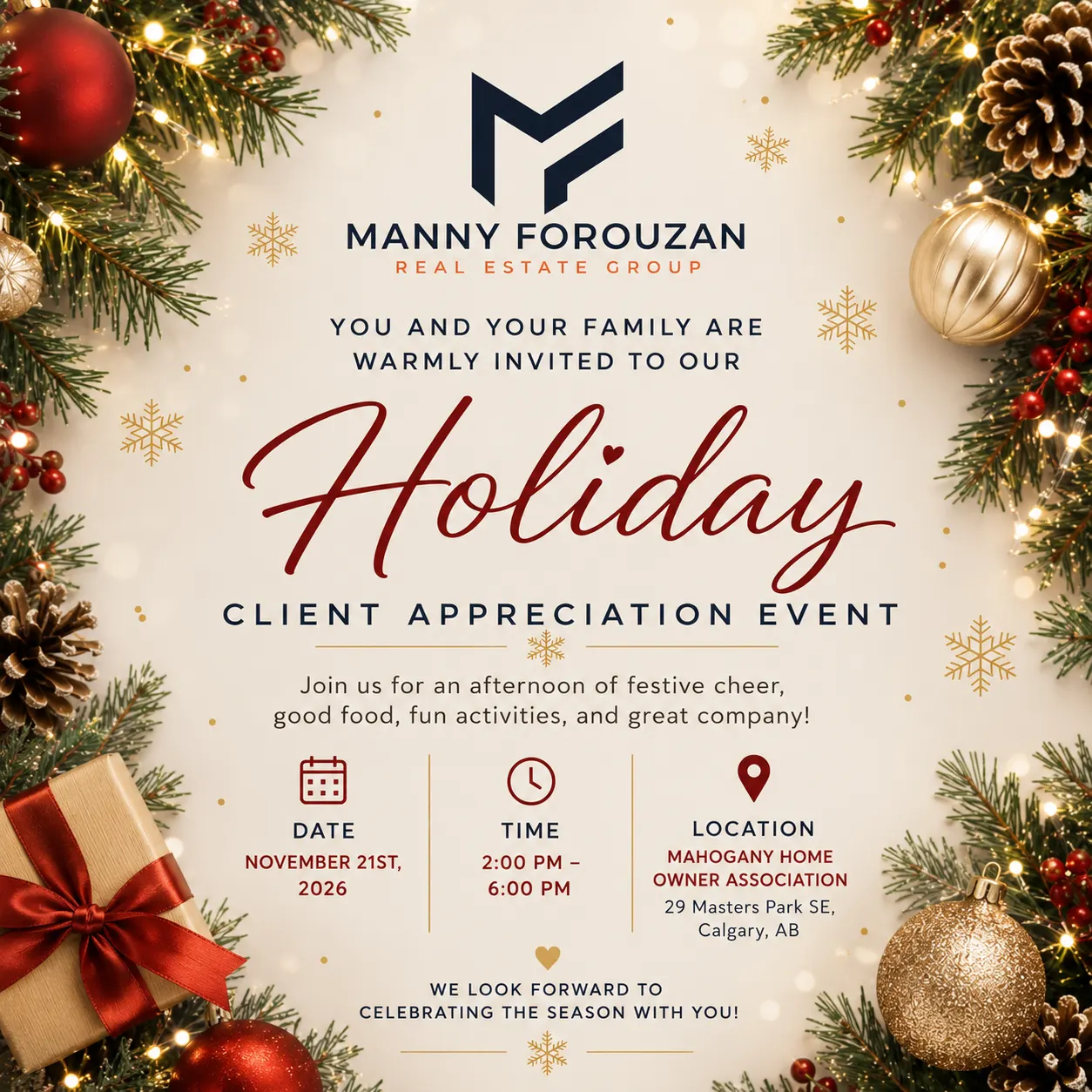 🎄🎁 Manny Forouzan's Holiday Client Appreciation Event 🎁🎄