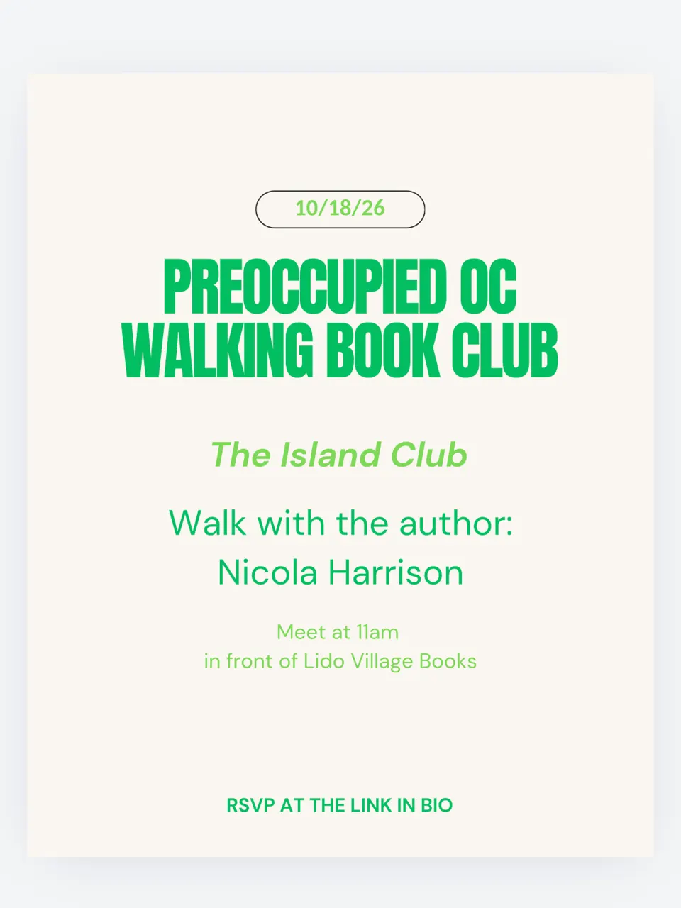 OC Walking Book Club with Nicola Harrison