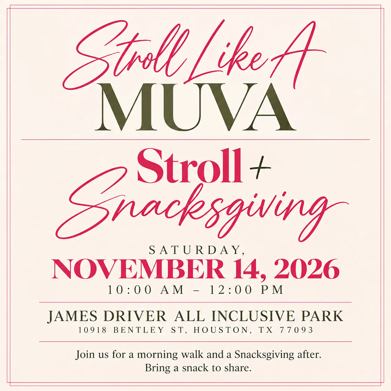 Stroll + Snacks-giving