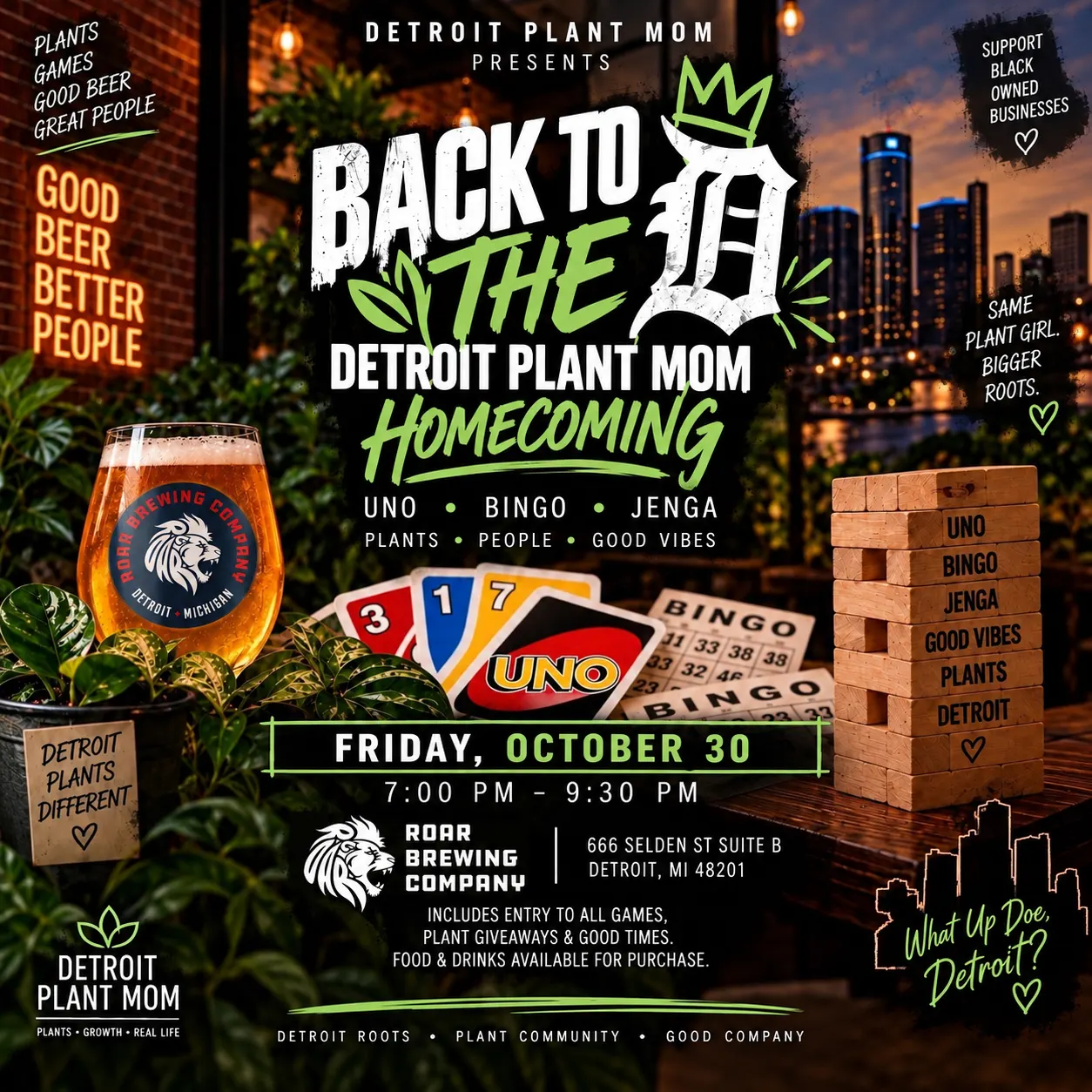 Back To The D: Detroit Plant Mom Game Night