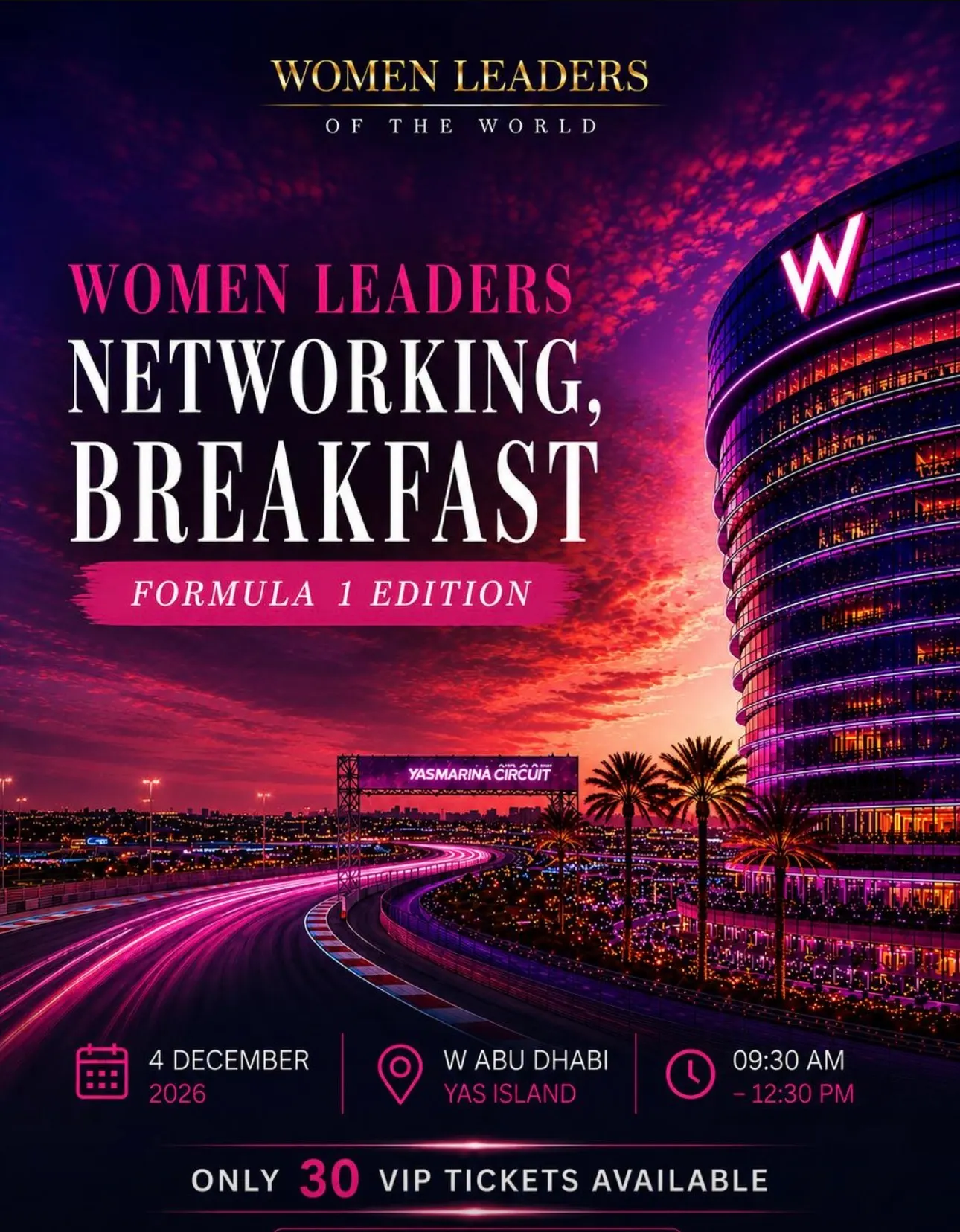 Women Leaders Breakfast Formula 1 - Edition I Abu Dhabi