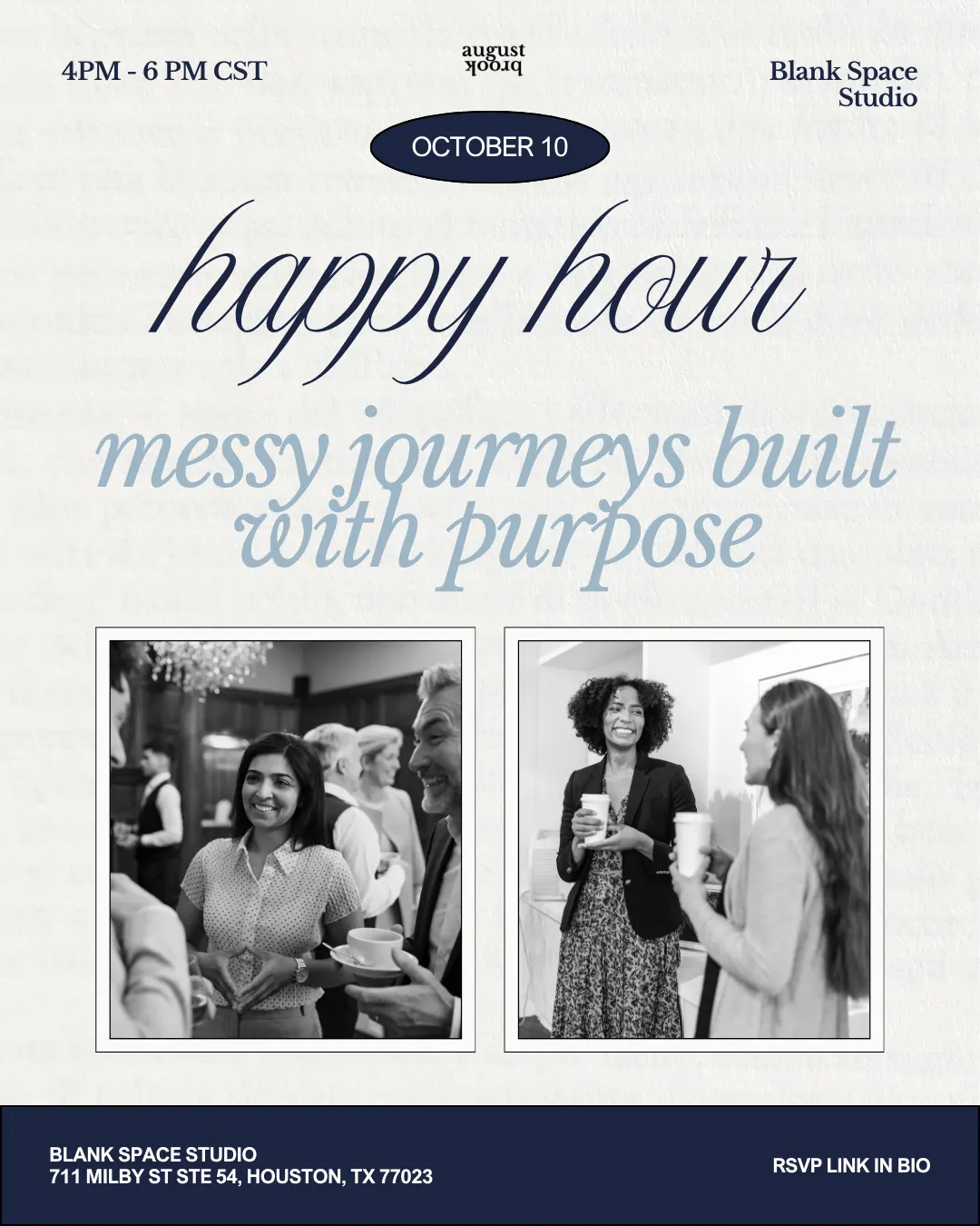TENTATIVE NEW DATE August Brook: Happy Hour - Messy Journeys Built with Purpose
