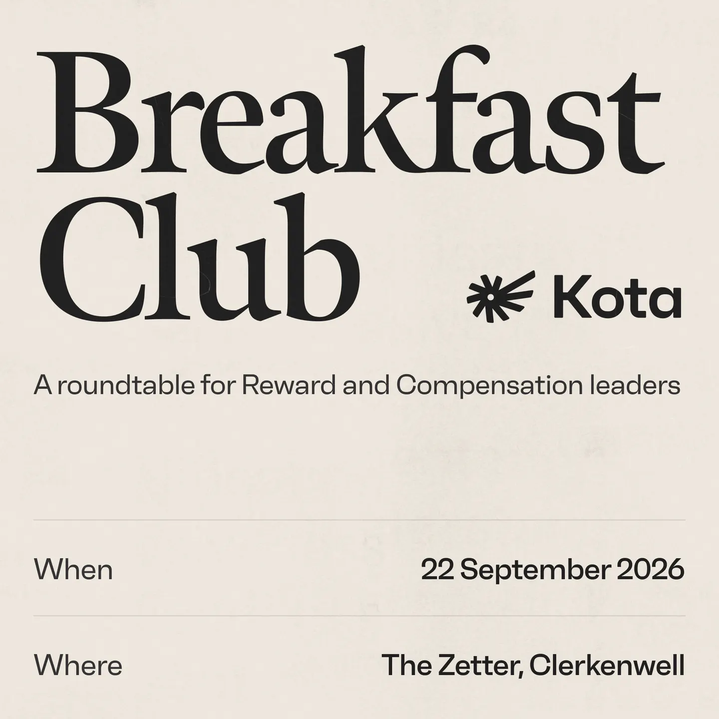 Kota Breakfast Club | A Roundtable for Reward & Comp Leaders