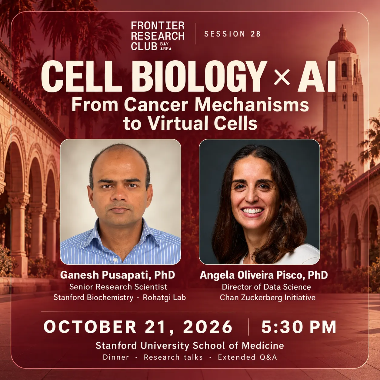 Bay Area Frontier Research Club #28 | Cell Biology x AI: From Cancer Mechanisms to Virtual Cells (dinner + paper discussion @ Stanford)