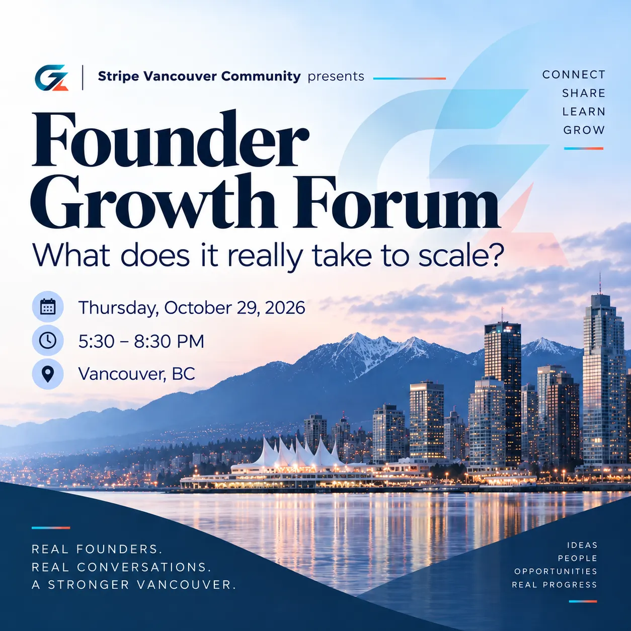 Founder growth forum | Stripe Vancouver community launch - in-person