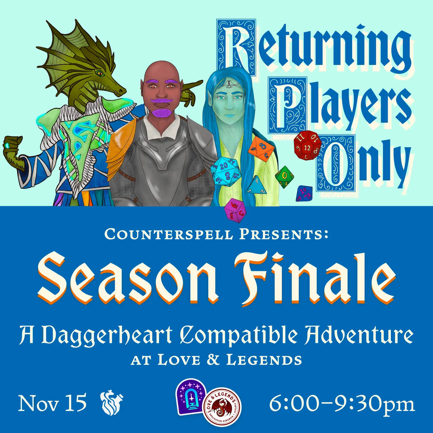 💫 Counterspell Pop-Up: 2026 Season Finale! Play a TTRPG at Love & Legends Books