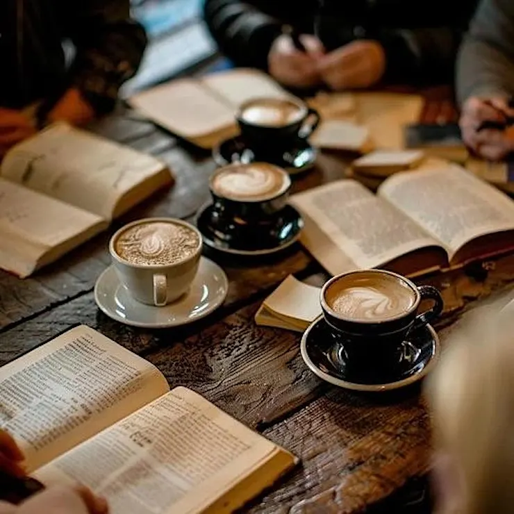 📖Offline Women Read in Café