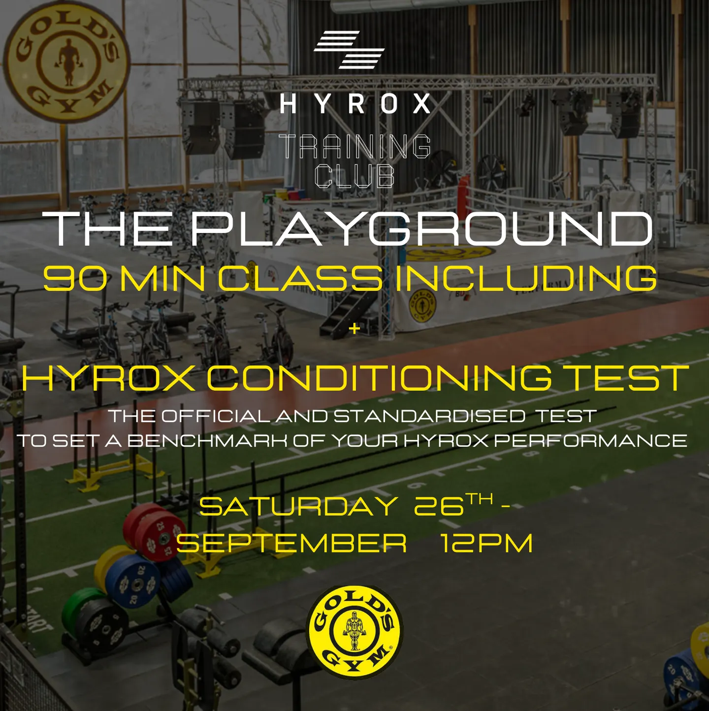HYROX CONDITIONING TEST 🏅GOLD’S GYM 90 MINS TAKE OVER - THE PLAYGROUND 🛝