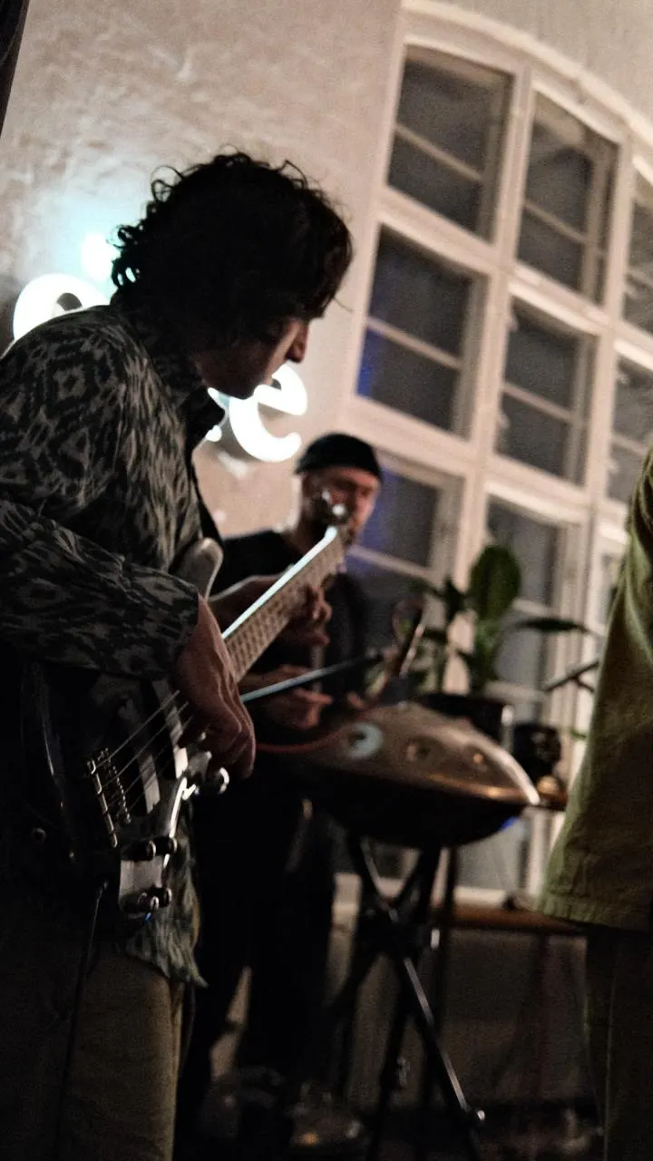 Tea & Bass Guitar. Open Tearoom
