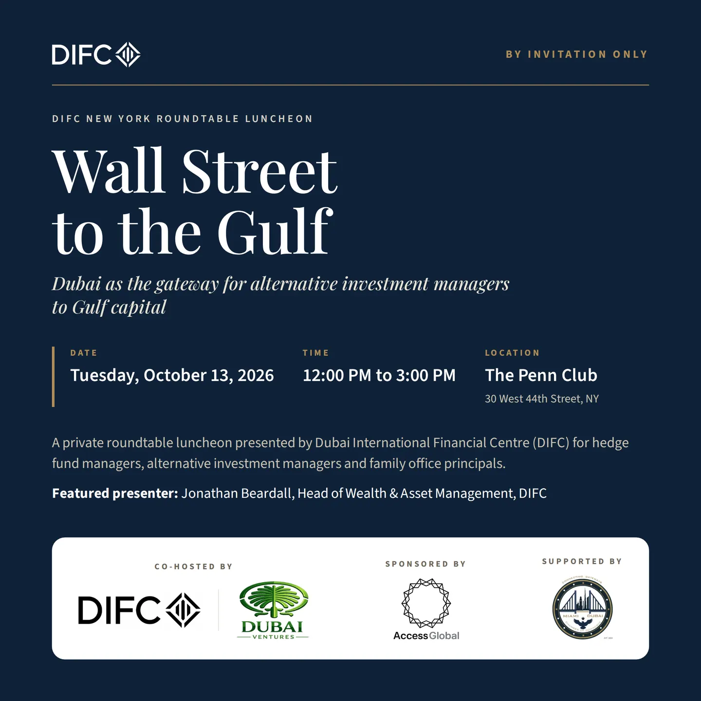Wall Street to the Gulf: DIFC New York Roundtable Luncheon