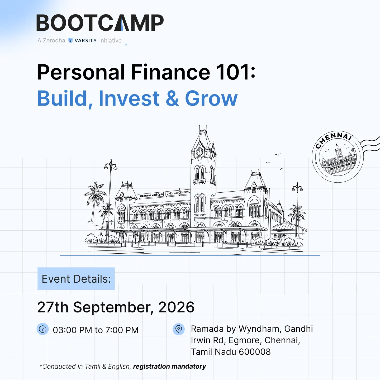 Personal Finance 101: Build, Invest & Grow | Zerodha Bootcamp | Chennai Edition