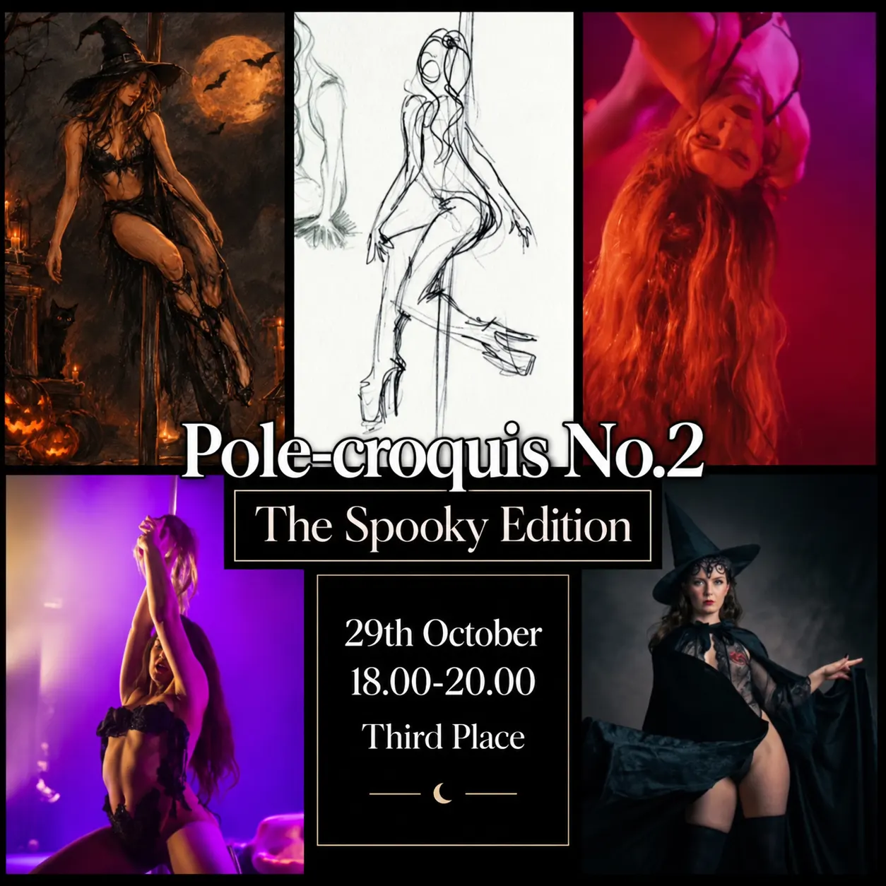 ThirdPlace - Croquis (Kroki) with Aslisu Art & Sthlm Life Drawing Sessions. (POLE-CROQUIS: SPOOKY EDITION)