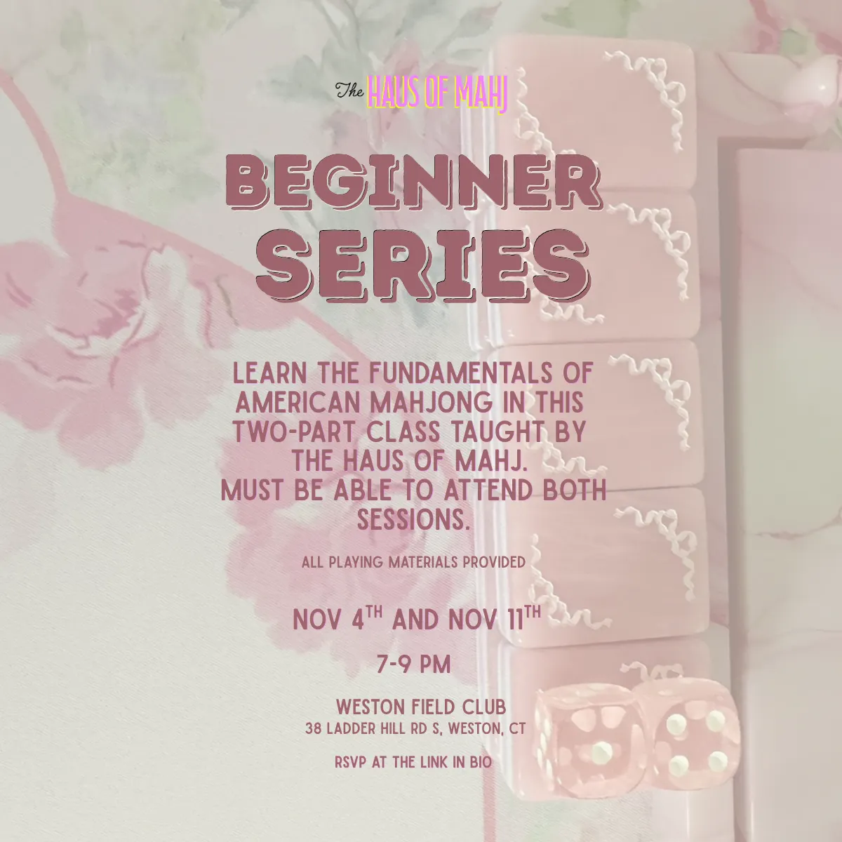 November Mahj 101: Beginner Series at Weston Field Club