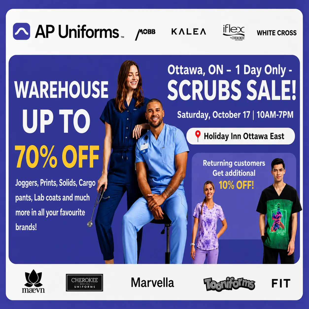 Warehouse Scrubs Sale – Ottawa, ON – 1 Day Only