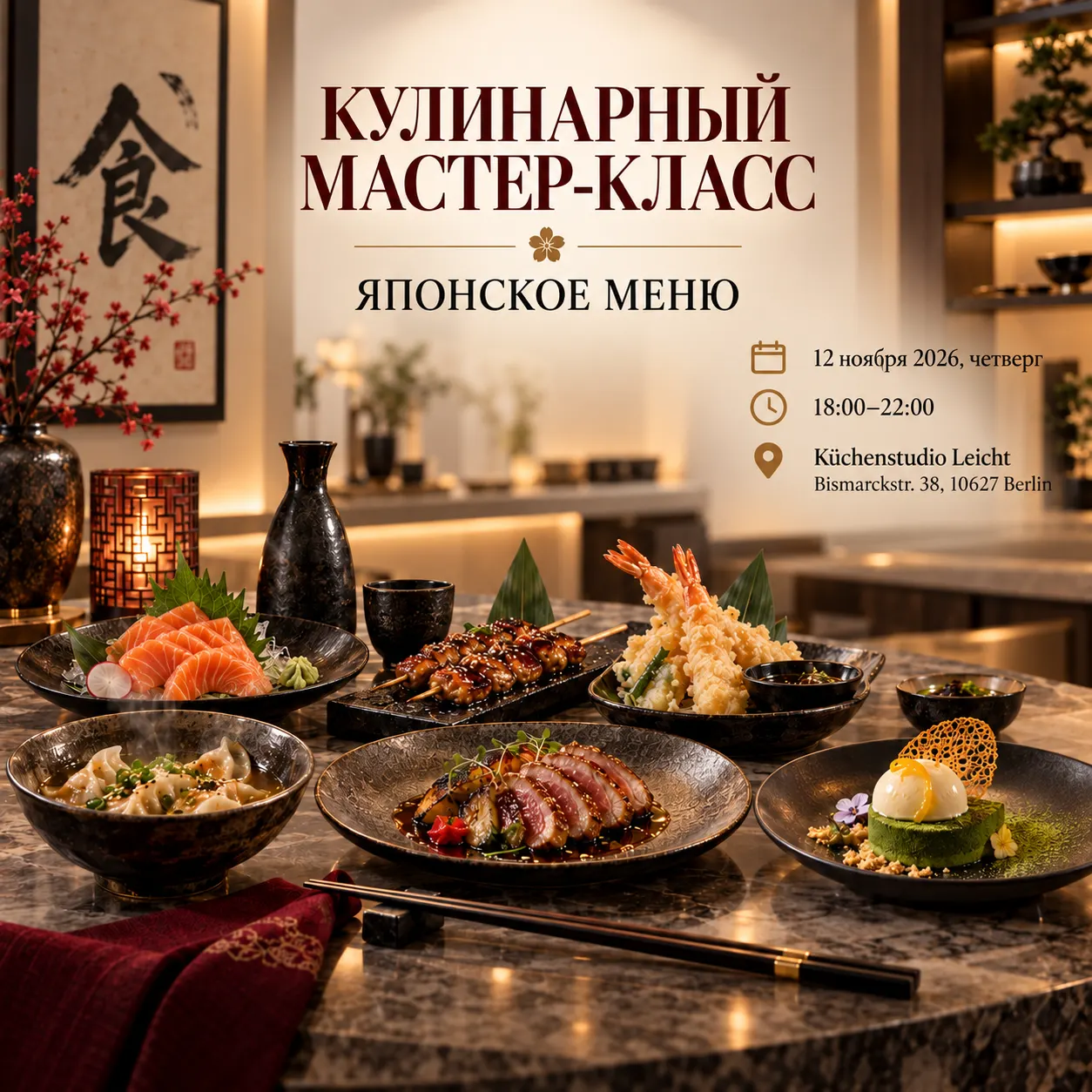 Кулинарный мастер-класс с Юлией Мостовой «Японское меню»