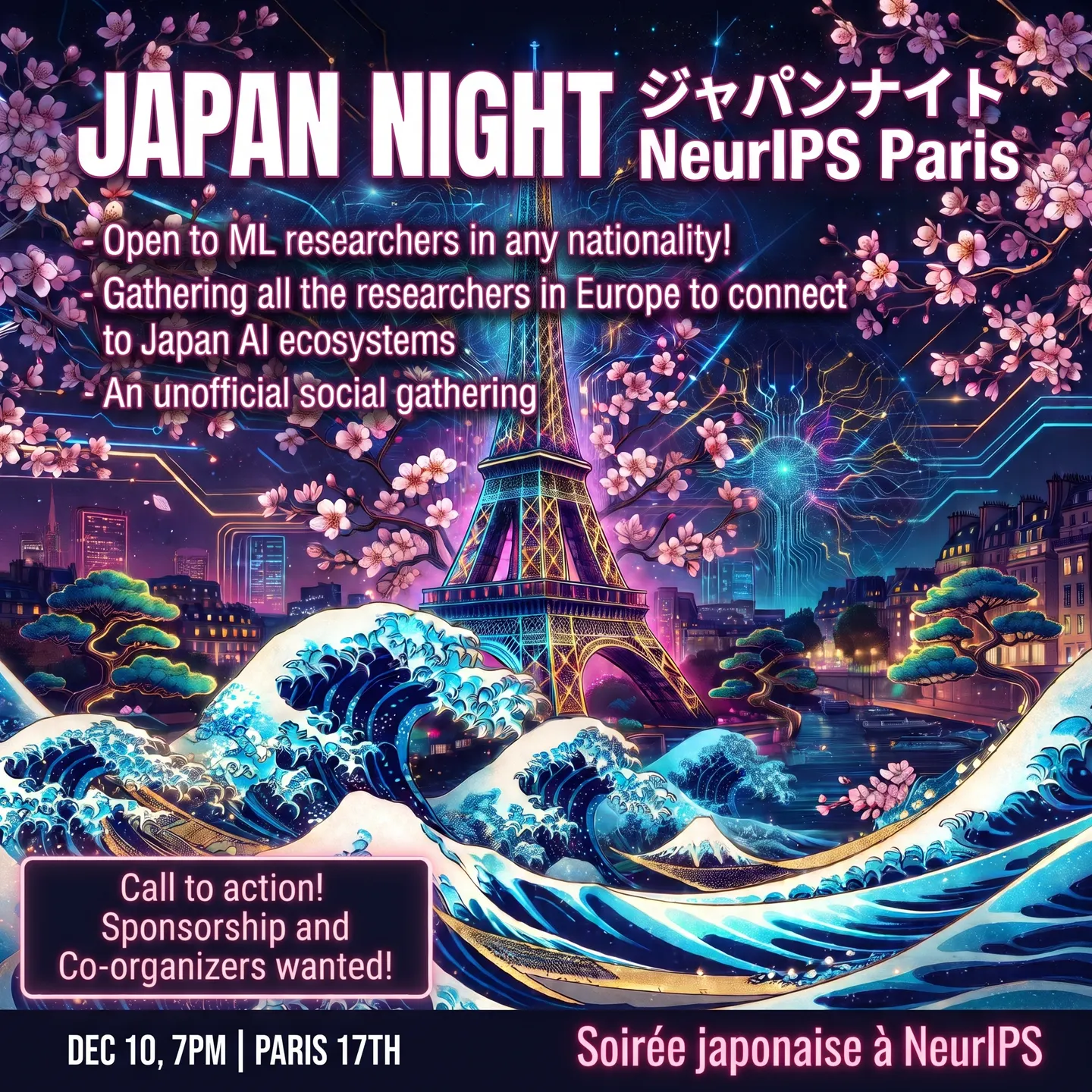 Japan Night @ NeurIPS 2026 Paris (10th December 7pm-9pm)