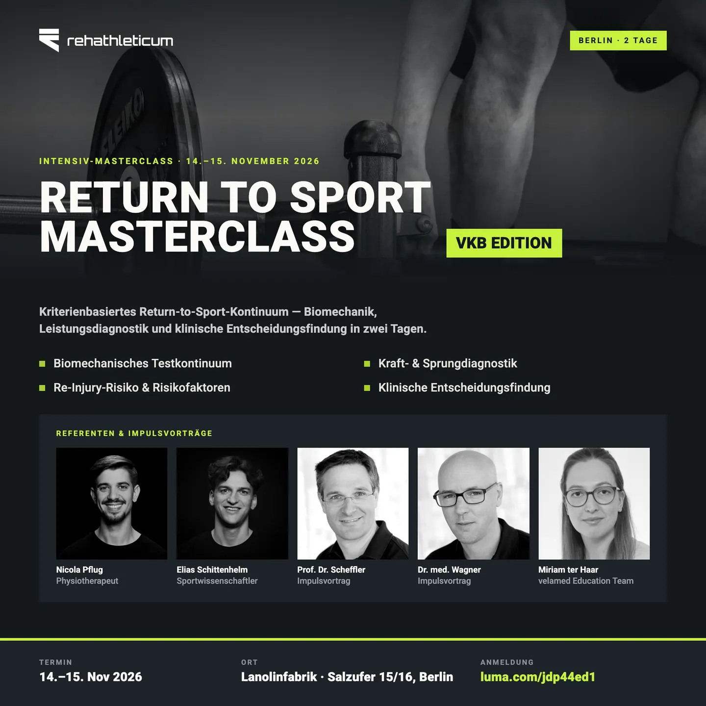 rehathleticum MASTERCLASS RTS nach VKB-Verletzungen