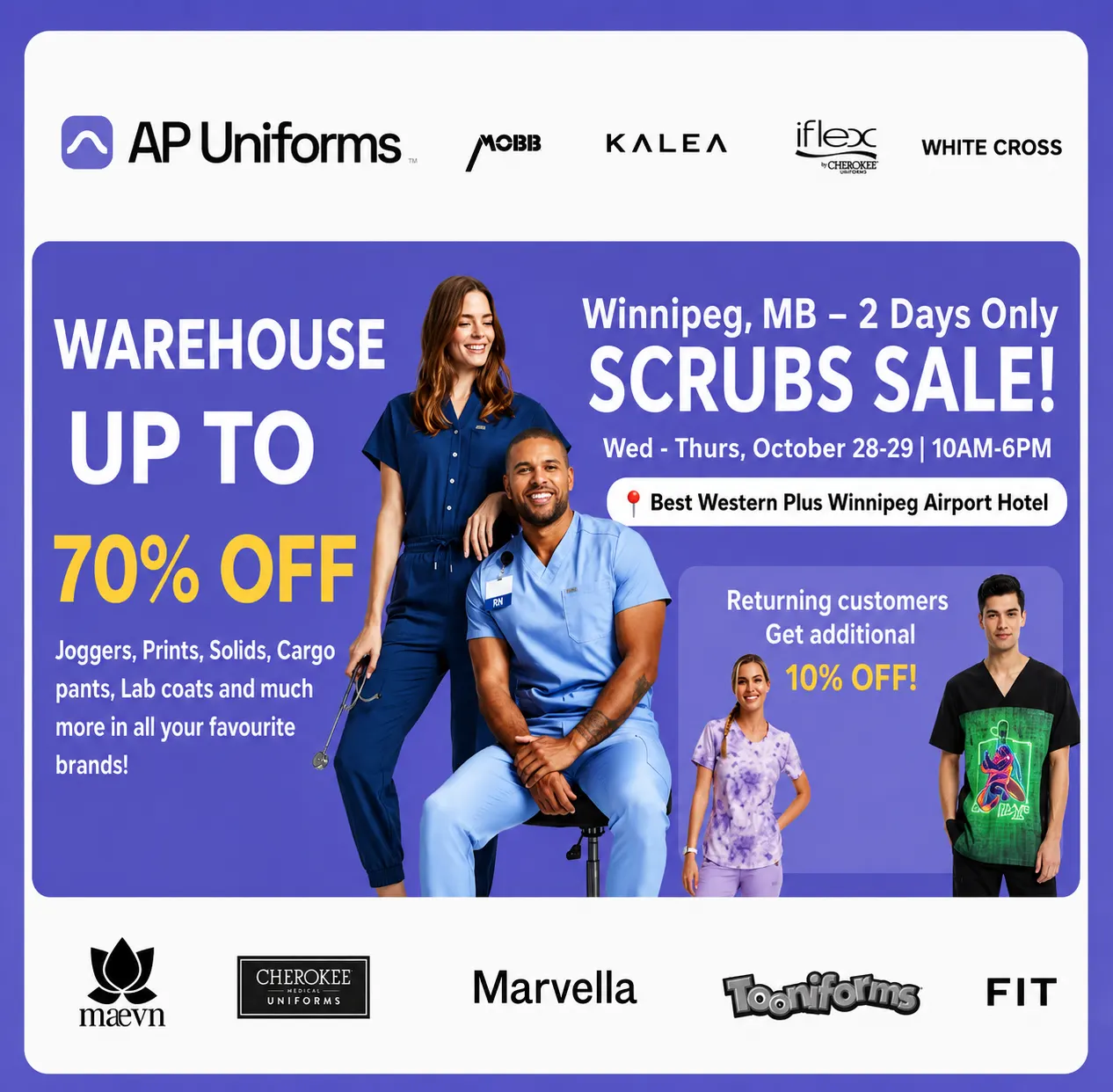 Warehouse Scrubs Sale – Winnipeg, MB – 2 Days Only