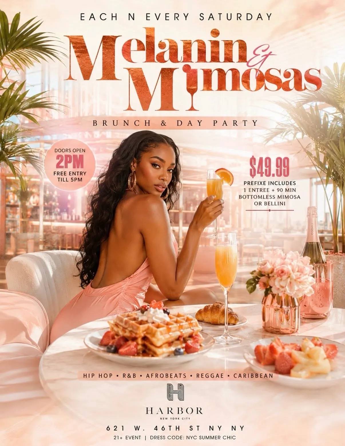 Melanin And Mimosas Brunch & Day Party At Harbor NYC Rooftop Hosted By Smoove Events