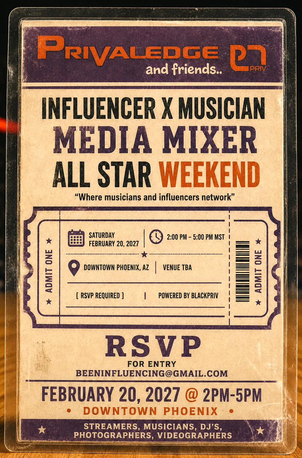 Privaledge - Influencer x Musician Media Mixer