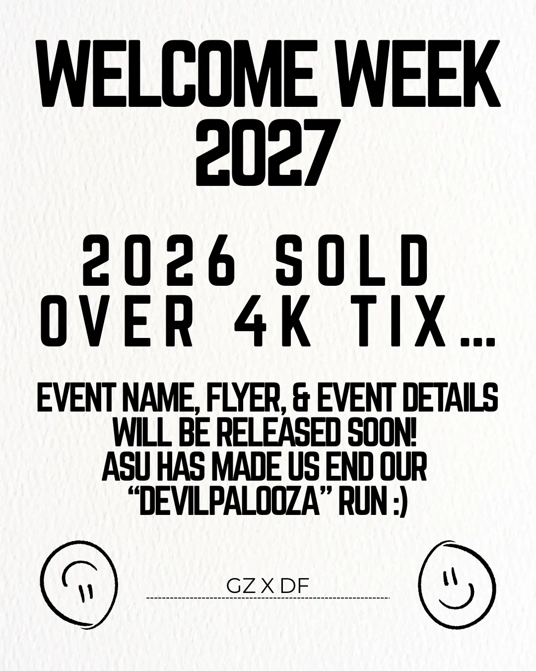 WELCOME WEEK 2027