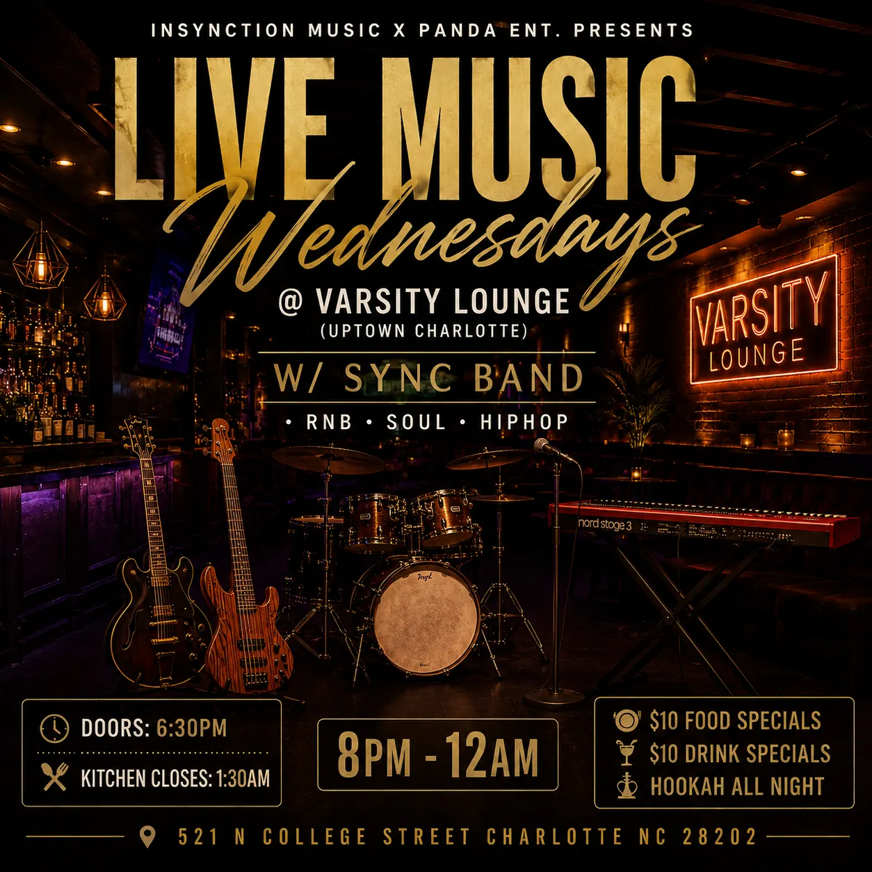 Live Music Wednesdays @ Varsity lounge W/ Sync Band