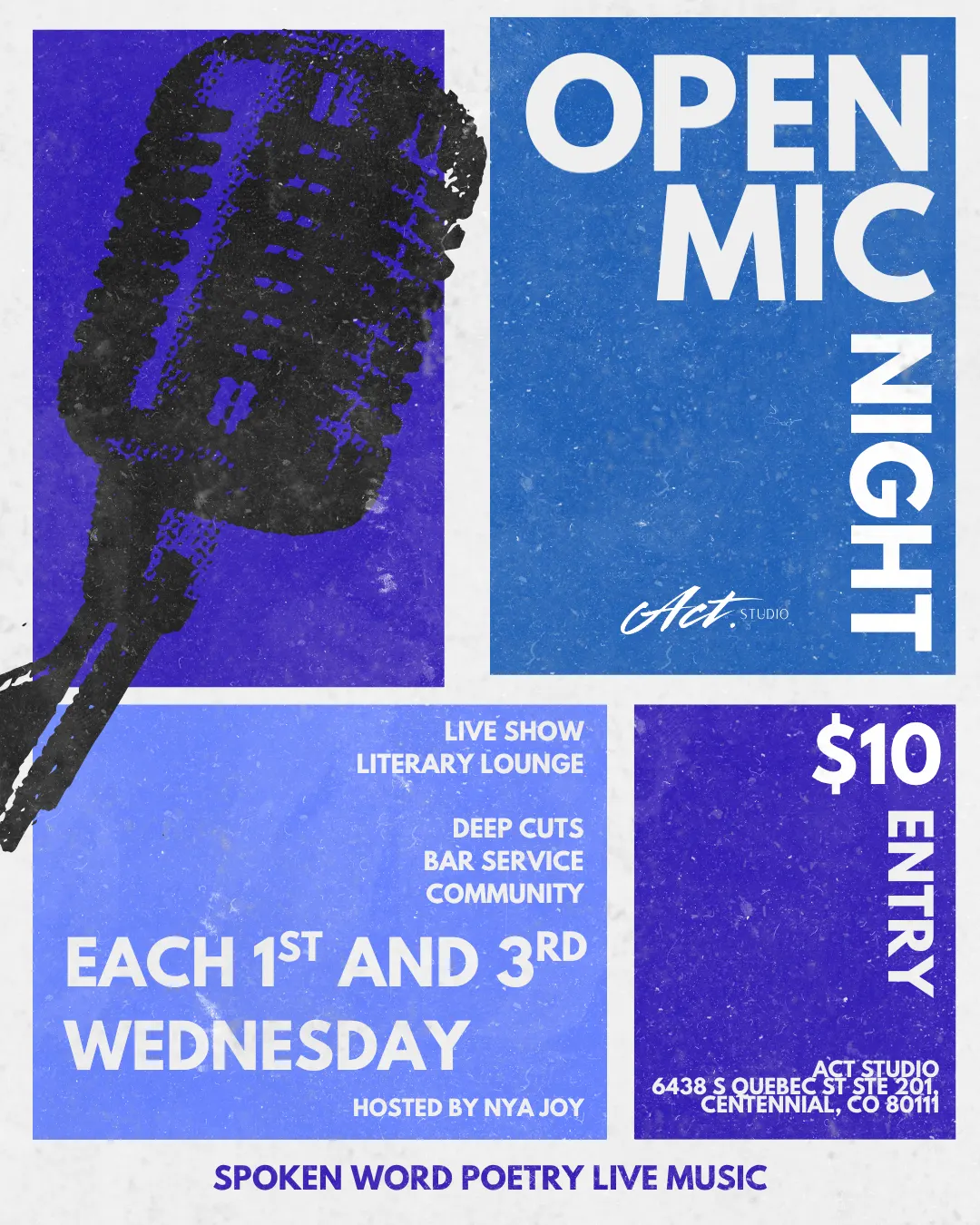 OPEN MIC + SPOKEN WORD NIGHT | BLUE HOUR AT ACT. STUDIO