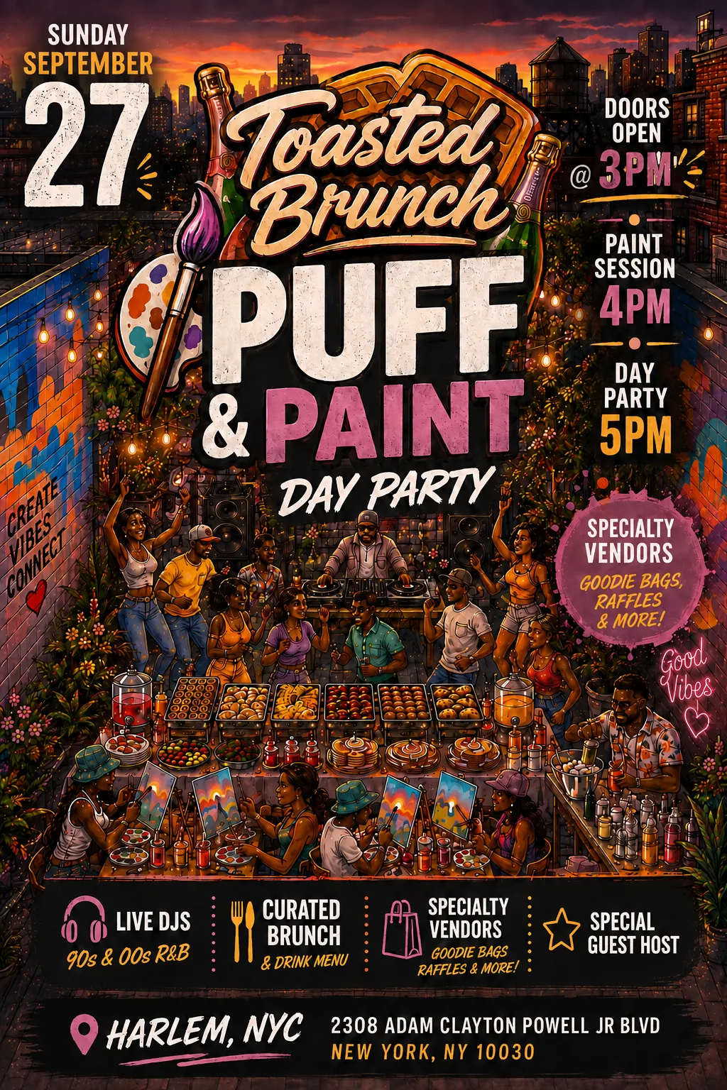 10/18 "Toasted Brunch" Day Party By: Puff & Paint Party NYC (Rescheduled)