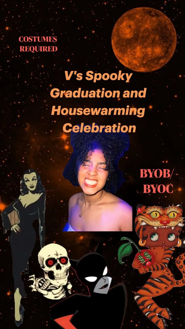 V's Graduation Celebration and Housing Housewarming: Spooky Edition