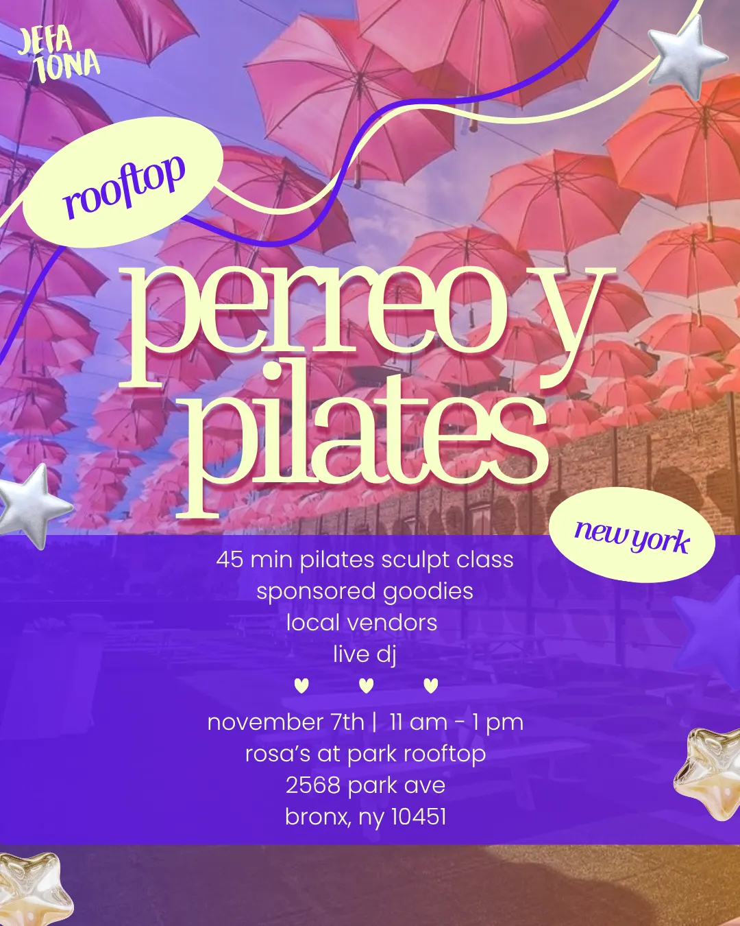 Jefatona Presents: Rooftop Perreo y Pilates