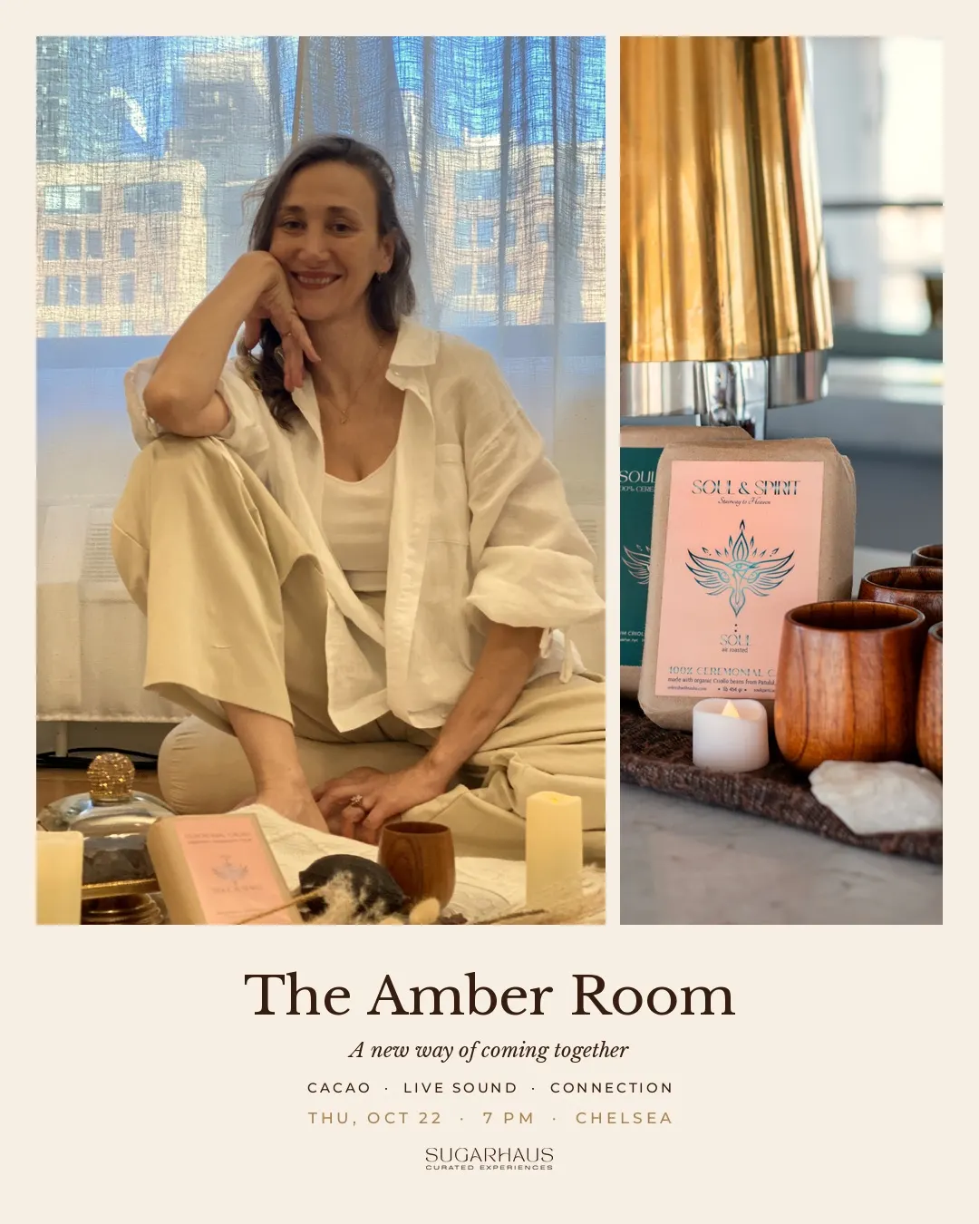 The Amber Room: Cacao, live sound, connection.