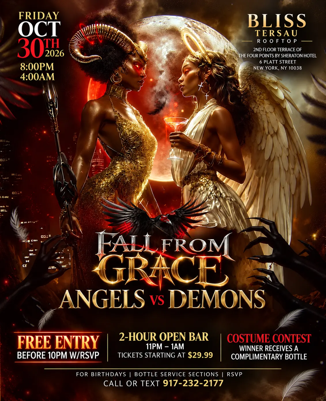 Angels Vs Demons: Halloween Costume Party @ Bliss Terasu Rooftop NYC