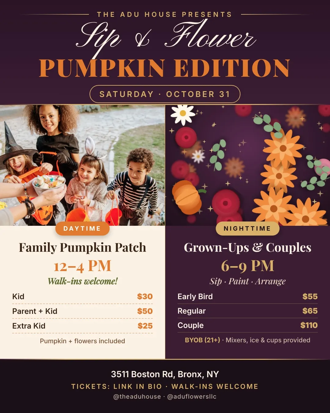 Sip & Flower: Pumpkin Edition ๐๐ธ