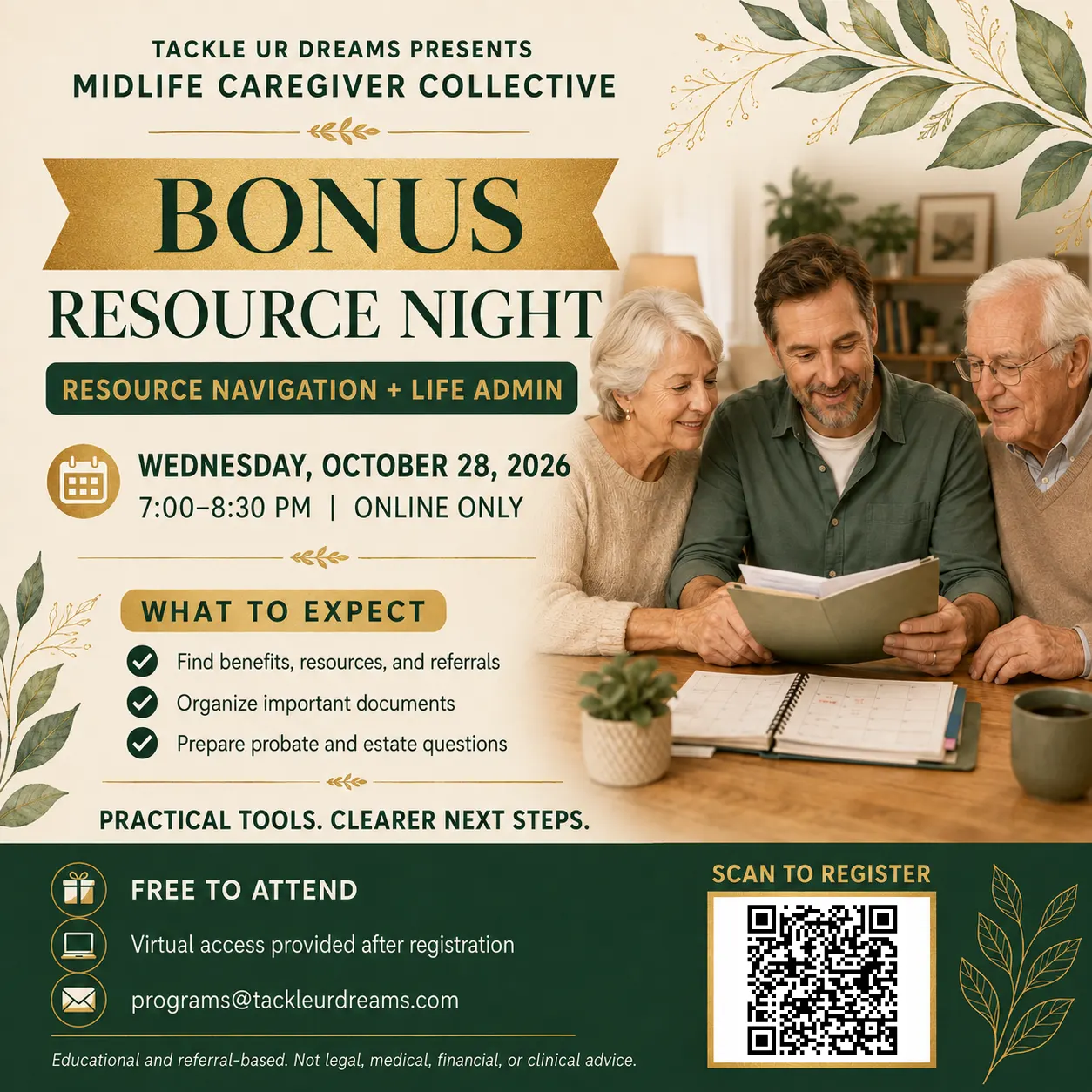 Midlife Caregiver Collective Bonus: Resource Night