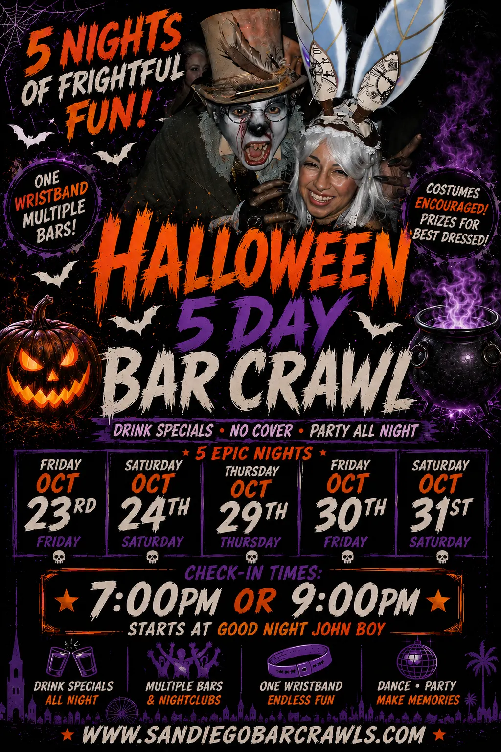 Pre-Halloween Bar Crawl - 5 Day Party Pass