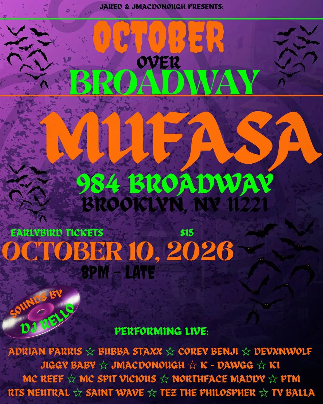OCTOBER OVER BROADWAY