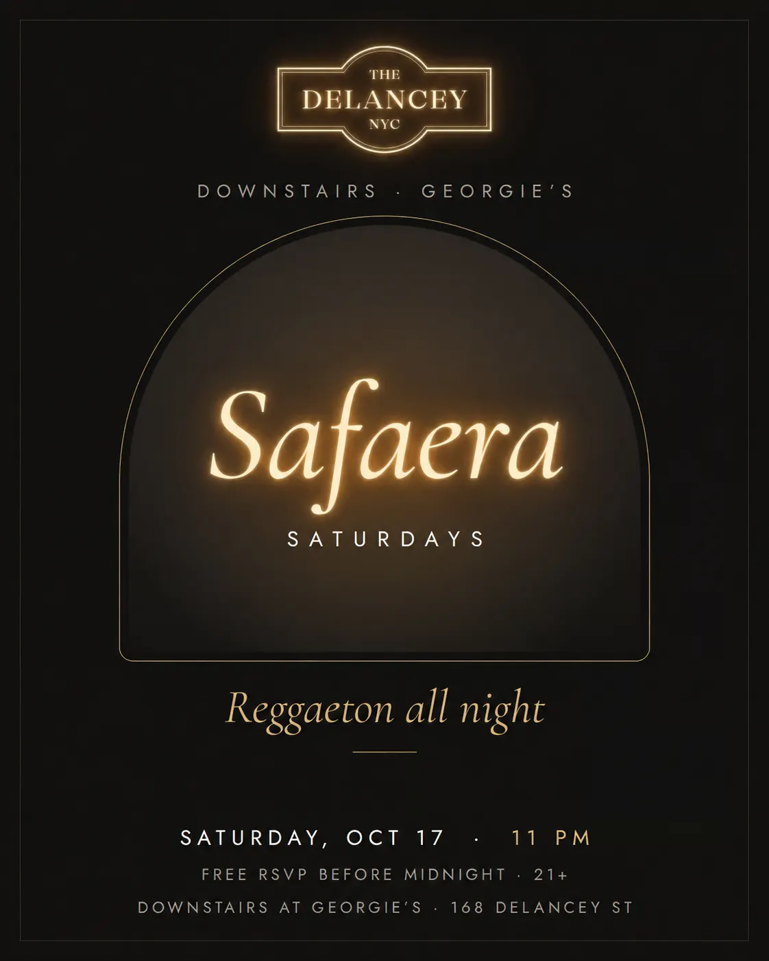 Safaera Saturdays @ The Delancey's Lower Level