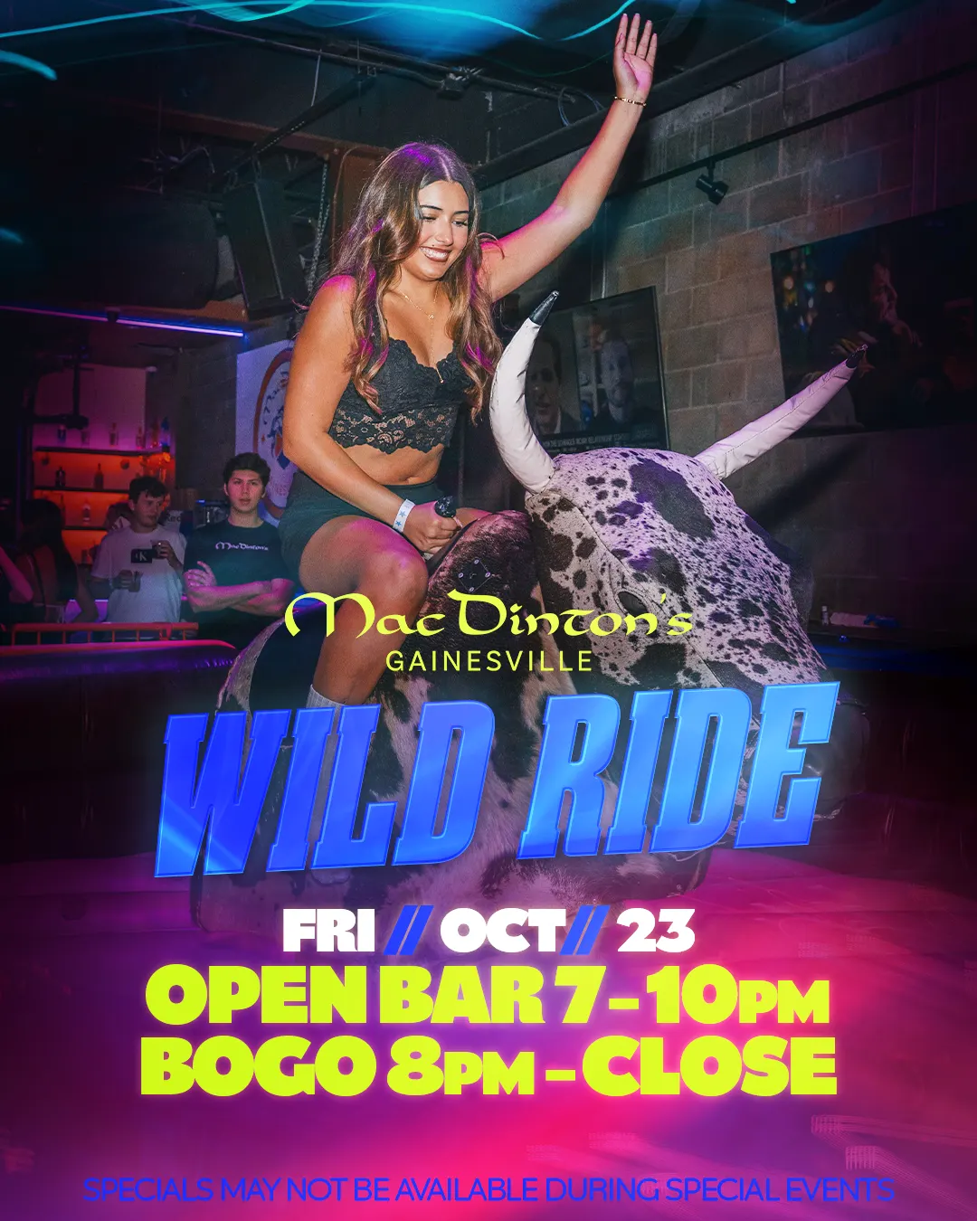 Wild Ride Friday Open Bar 7-10p