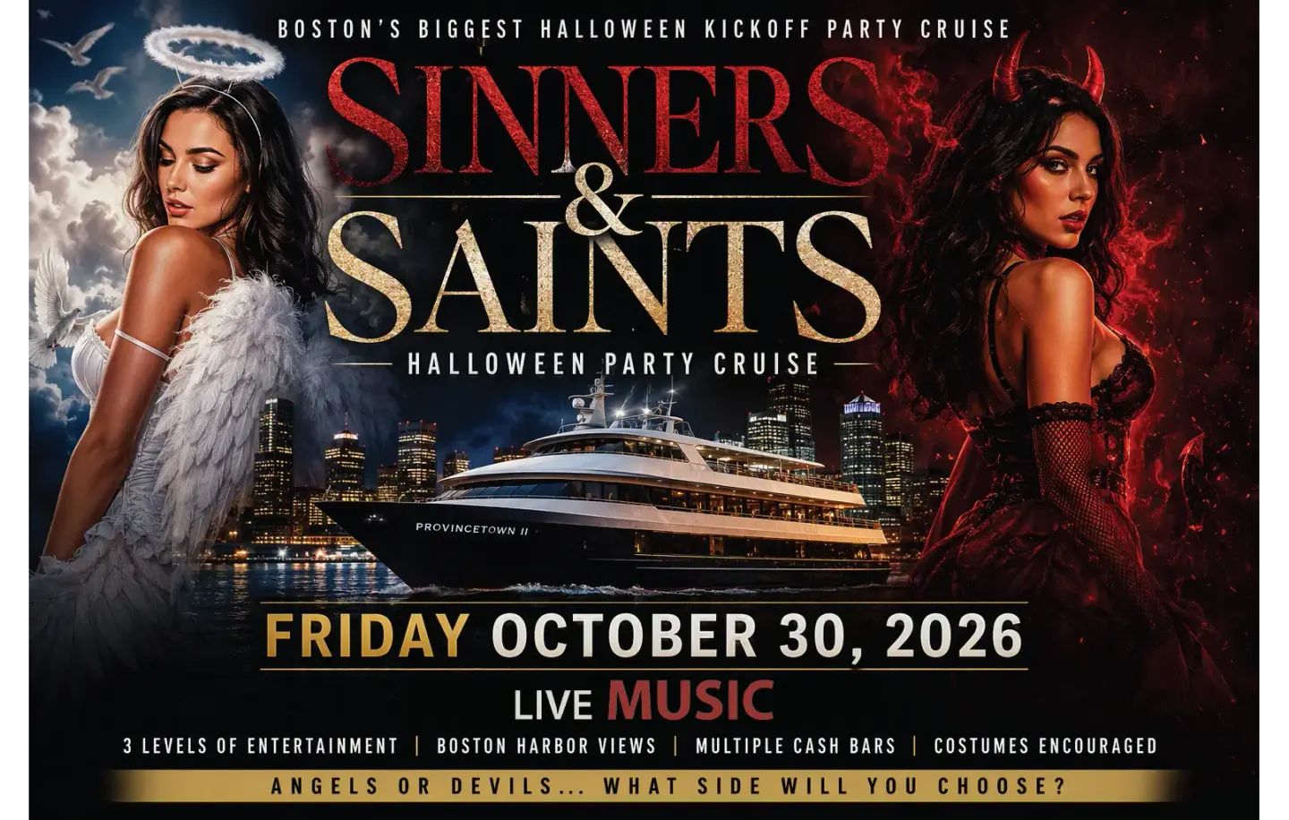 Sinners & Saints Haunted Party Cruise 10/30