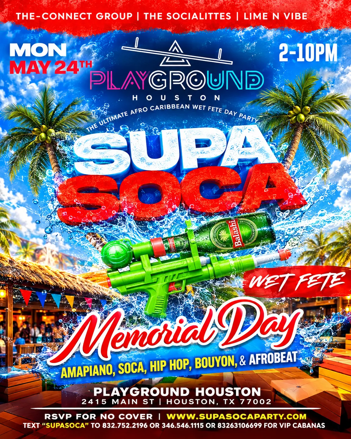 SUPA SOCA - MEMORIAL DAY PARTY 2-10PM | MON MAY 24TH @ PLAYGROUND
