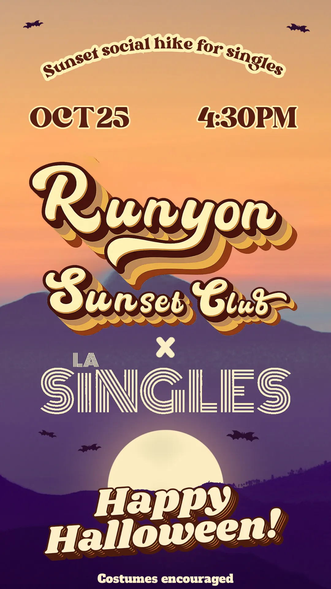 LA SINGLES x Runyon Sunset Club Halloween Edition 🎃