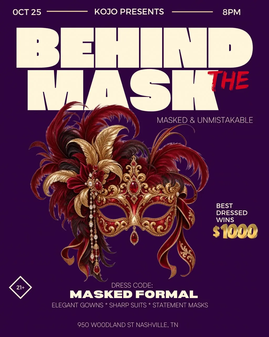 KOJO: BEHIND THE MASK| $1,000 BEST DRESSED