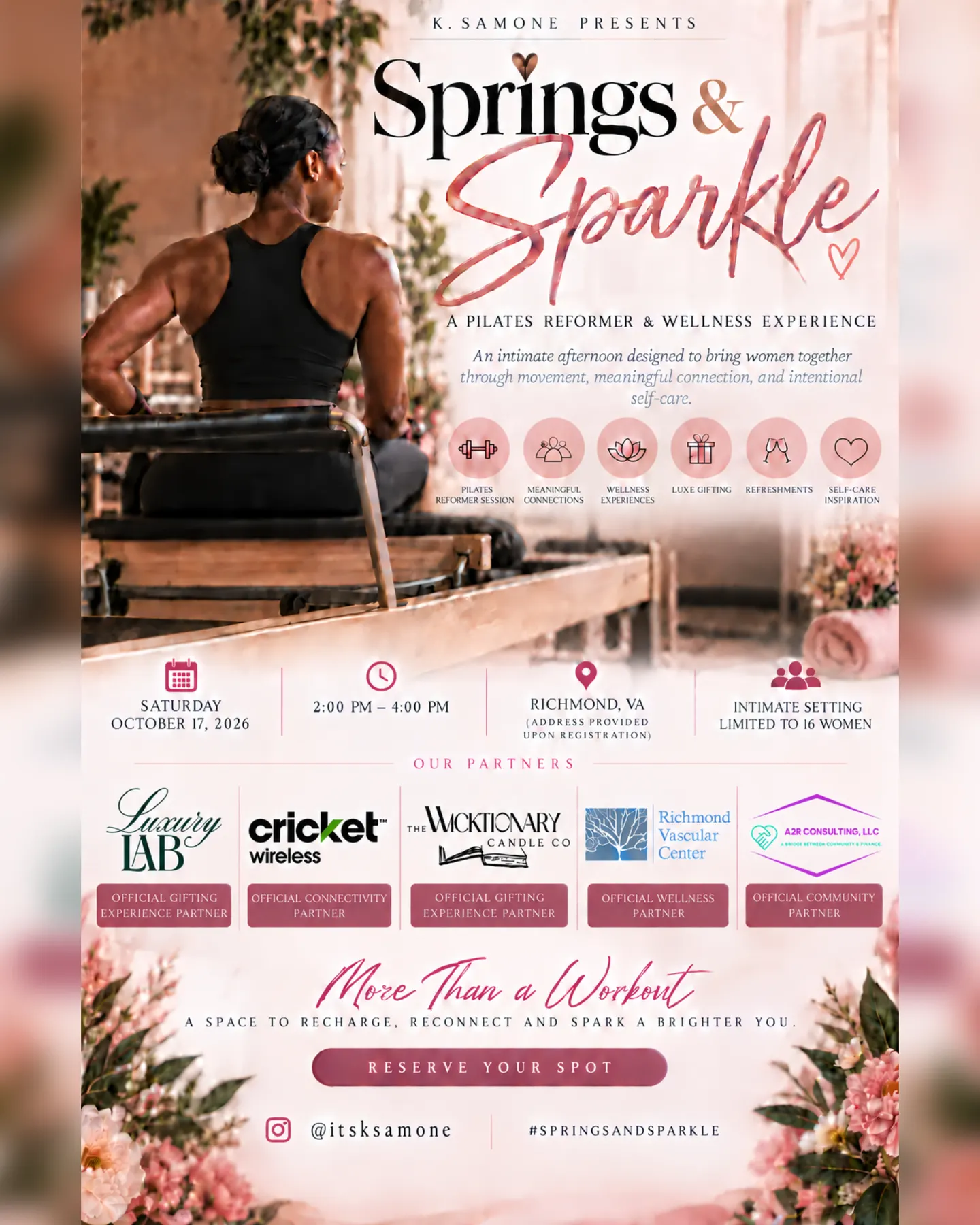 Springs & Sparkle: A Pilates Reformer & Wellness Experience