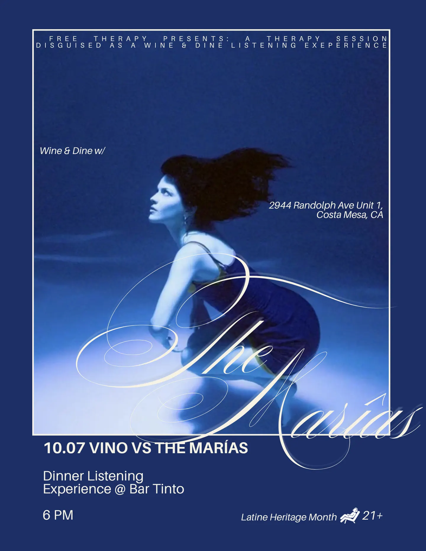 Free Therapy Presents: Wine & Dine w/ The Marías
