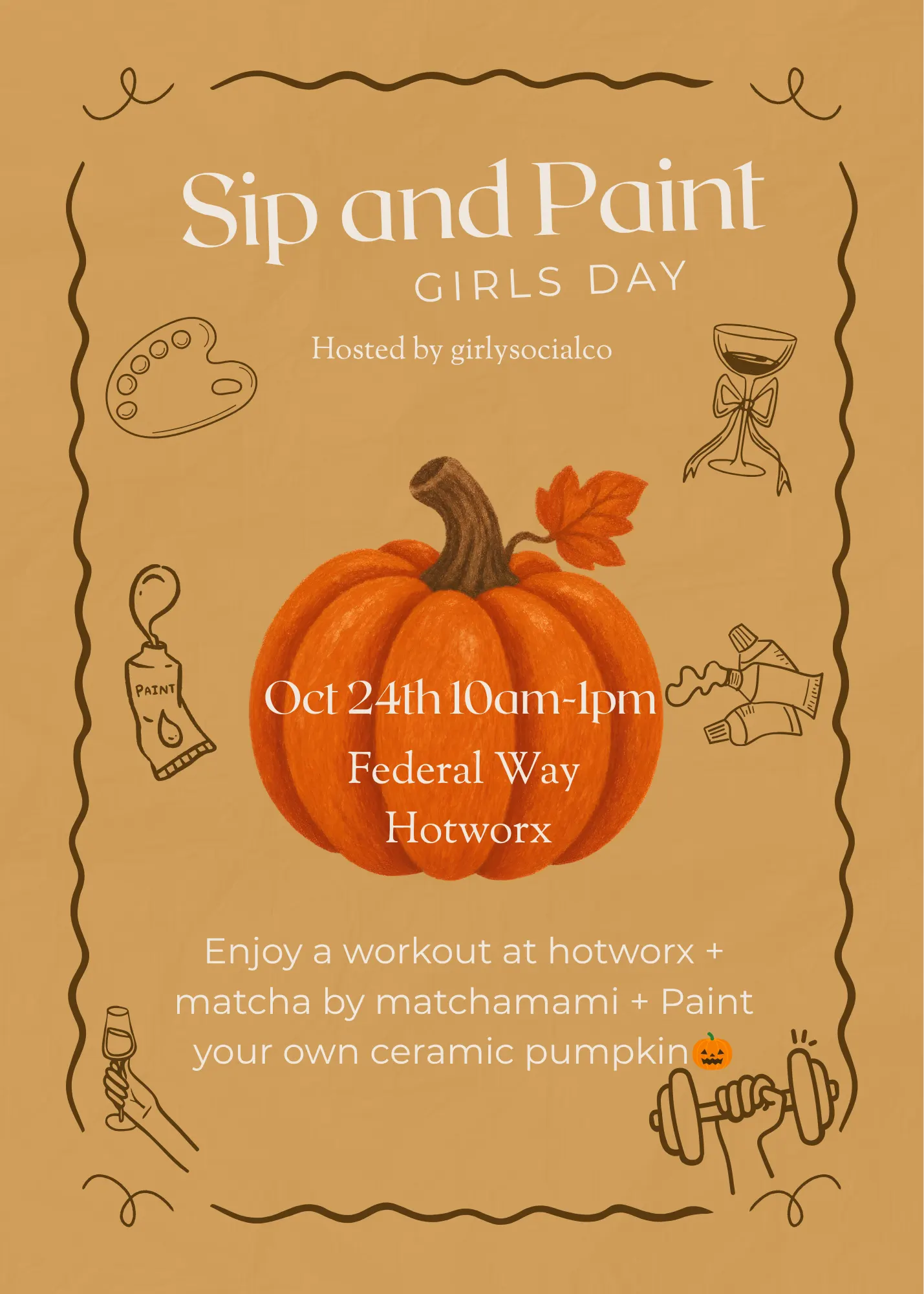 Sip & Paint Pumpkins at federal way hotworx